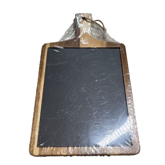 New Cordon Blue Acacia Wood Slate Cutting Board Serving Tray Charcuterie Board - Picture 4 of 8